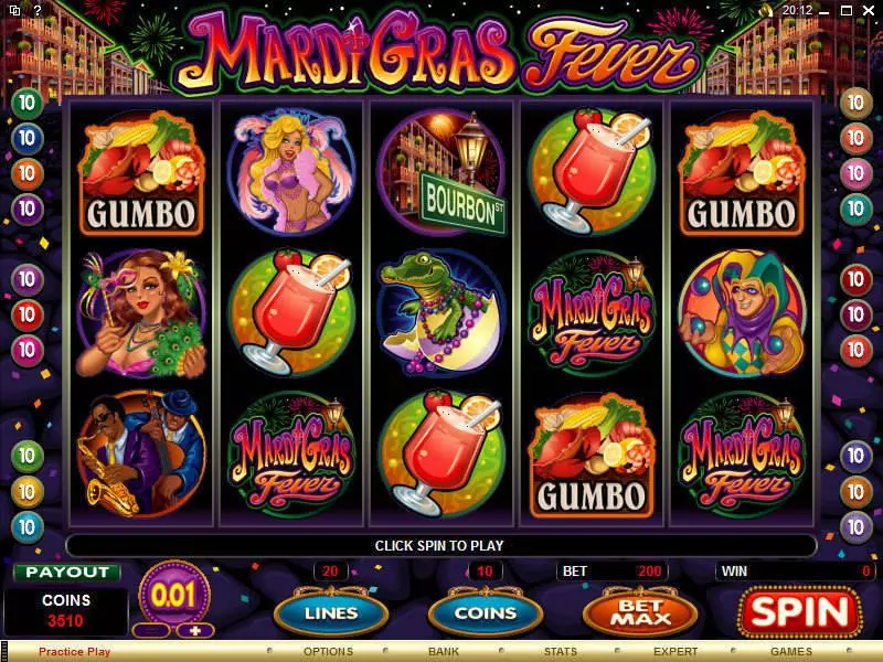 Mardi Gras Fever Microgaming 5 Reel 25 Line
