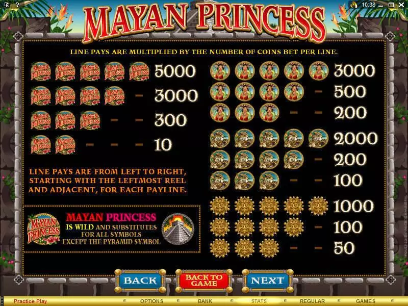 Mayan Princess Microgaming 5 Reel 20 Line