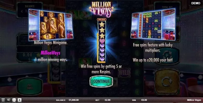Million Vegas Red Rake Gaming 6 Reel 100000 Way