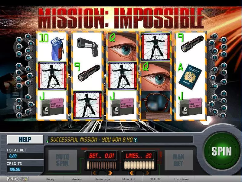 Mission Impossible bwin.party 5 Reel 20 Line