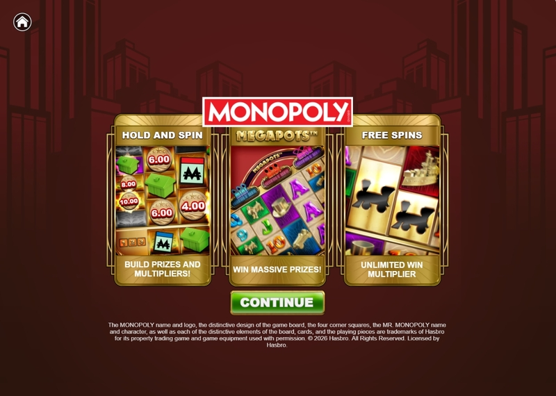 Monopoly Megapots Big Time Gaming 6 Reel 