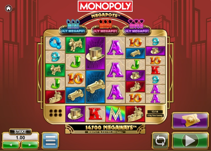 Monopoly Megapots Big Time Gaming 6 Reel 