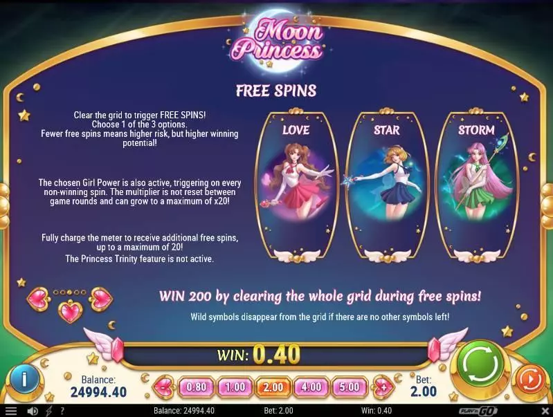 Moon Princess Play'n GO 5 Reel 27 Line