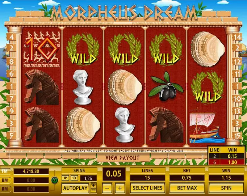 Morpheus Dream Topgame 5 Reel 15 Line