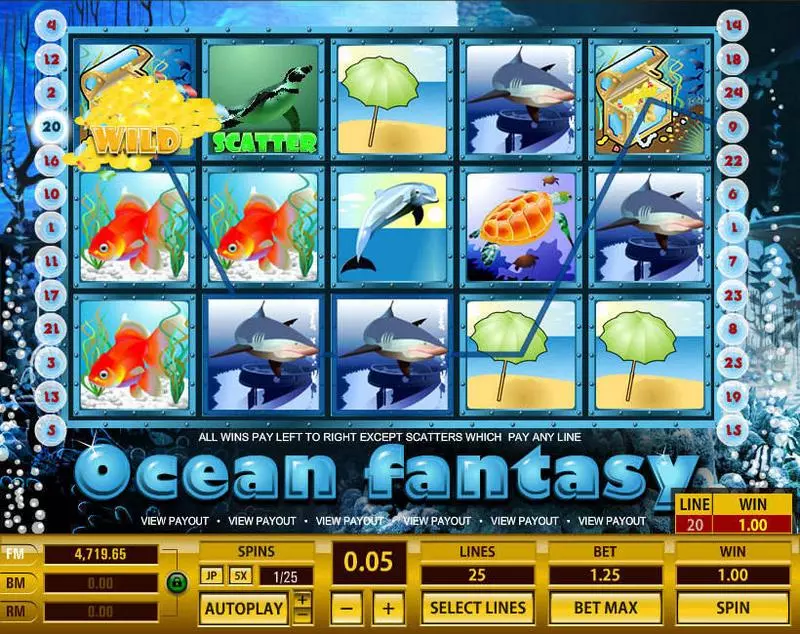 Ocean Fantasy Topgame 5 Reel 25 Line
