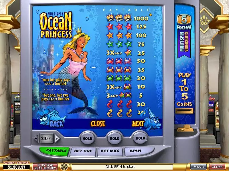 Ocean Princess PlayTech 3 Reel 1 Line