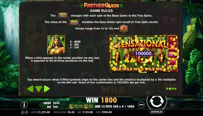 Panther Queen PartyGaming 5 Reel 25 Line