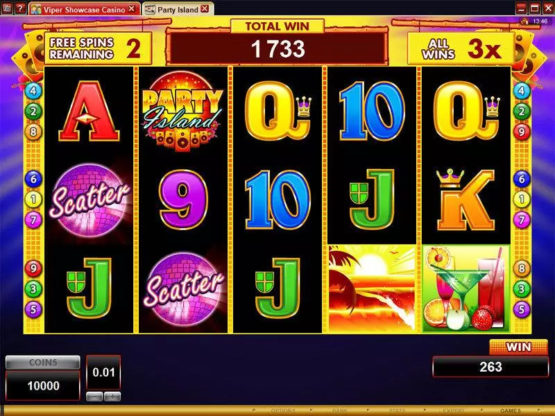 Party Island Microgaming 5 Reel 9 Line