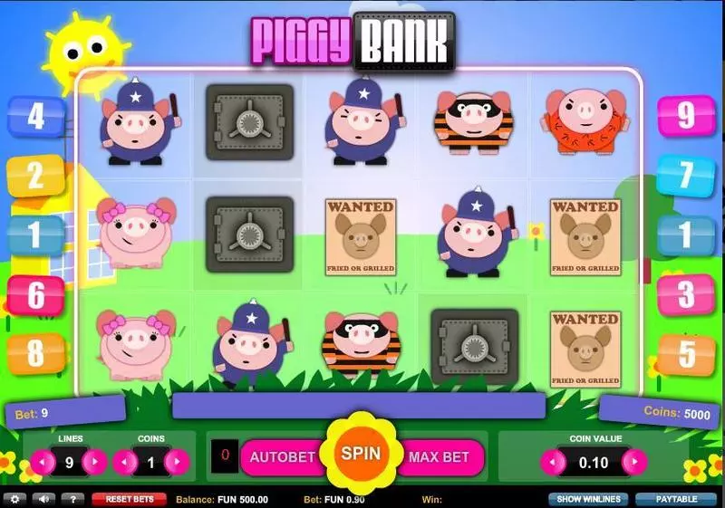 Piggy Bank 1x2 Gaming 5 Reel 9 Line