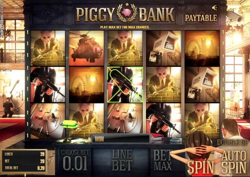 Piggy Bank Sheriff Gaming 5 Reel 20 Line