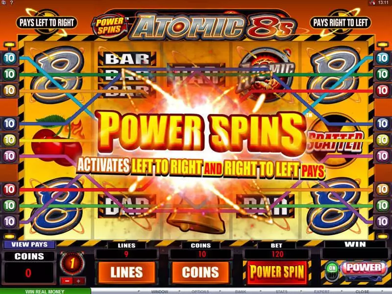 Power Spins - Atomic 8's Microgaming 5 Reel 9 Line