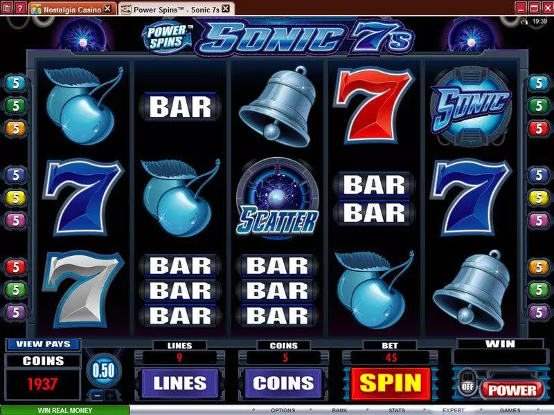 Power Spins - Sonic 7's Microgaming 5 Reel 9 Line
