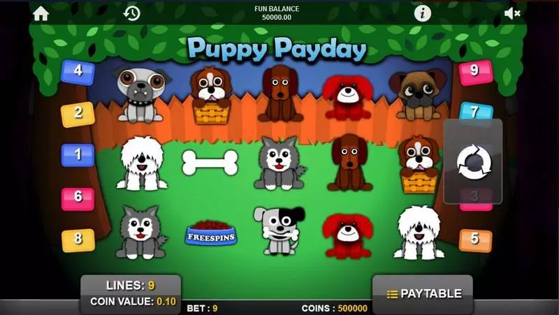 Puppy PayDay 1x2 Gaming 5 Reel 9 Line
