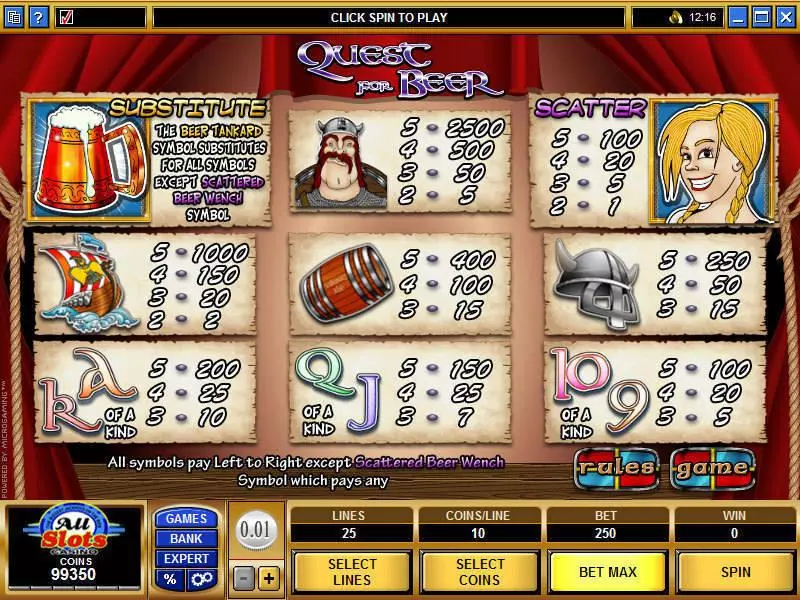 Quest for Beer Microgaming 5 Reel 25 Line