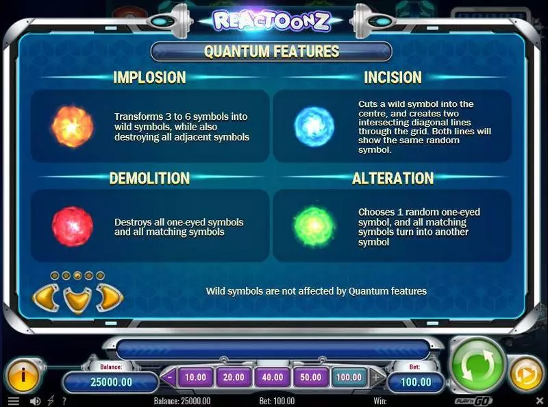 Reactoonz Play'n GO 7 Reel 1 Line