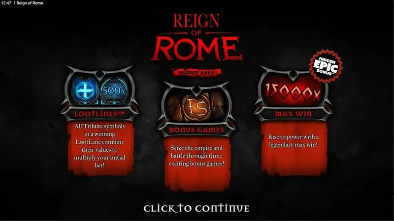 Reign of Rome Hacksaw Gaming 5 Reel 
