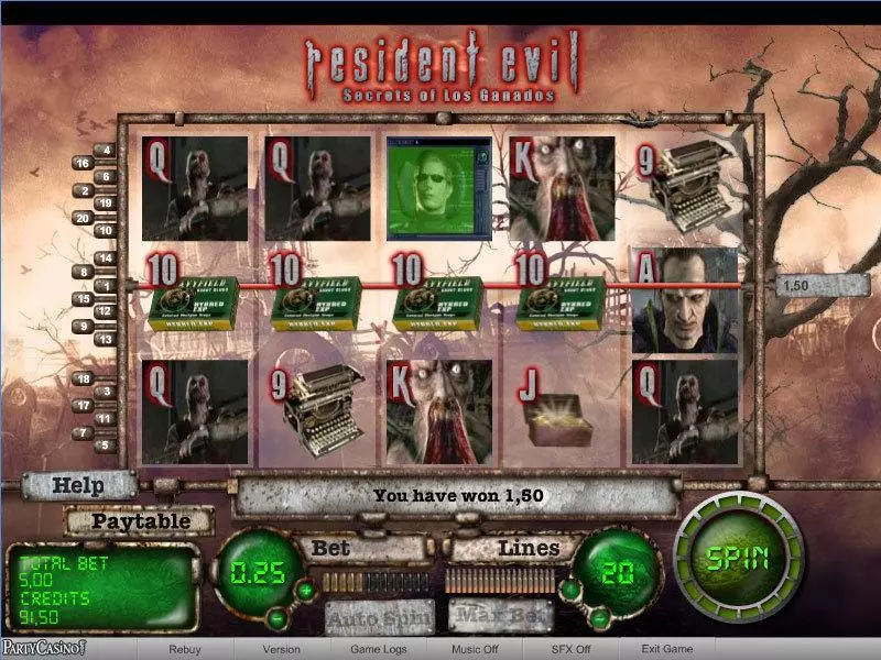 Resident Evil bwin.party 5 Reel 20 Line