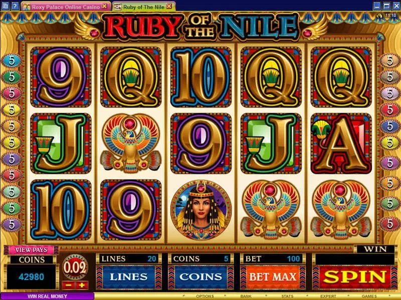 Ruby of the Nile Microgaming 5 Reel 20 Line