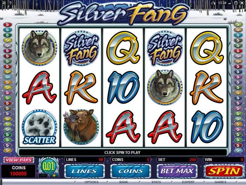 Silver Fang Microgaming 5 Reel 50 Line