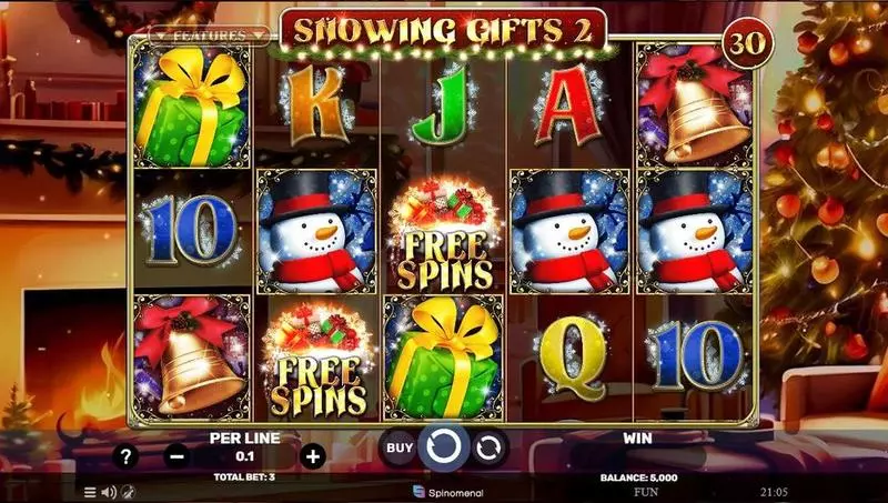 Snowing Gifts 2 Spinomenal 5 Reel 30 Line