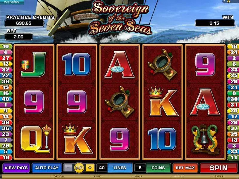 Sovereign of the Seven Seas Microgaming 5 Reel 40 Line