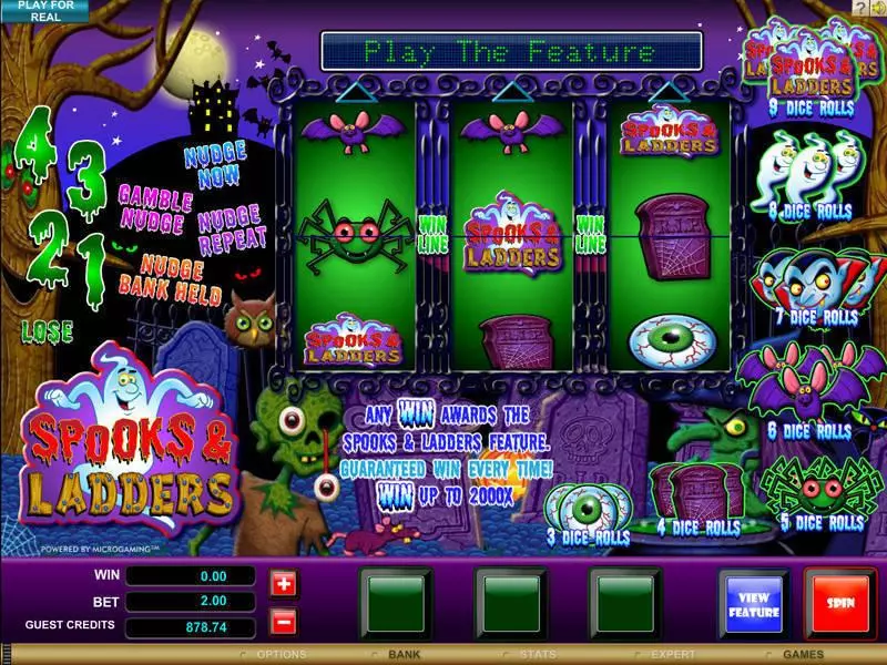 Spooks and Ladders Microgaming 3 Reel 1 Line