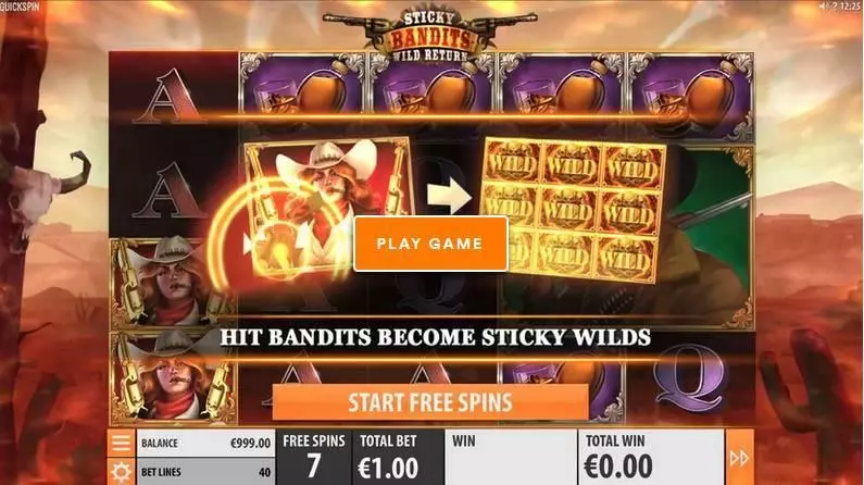 Sticky Bandits: Wild Return Quickspin 3 Reel 1 Line