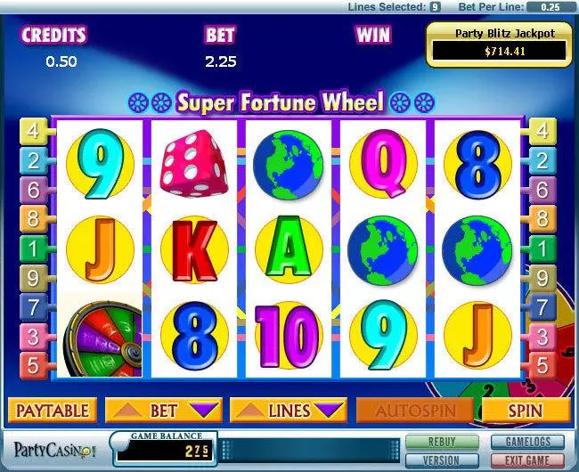Super Fortune Wheel bwin.party 5 Reel 9 Line