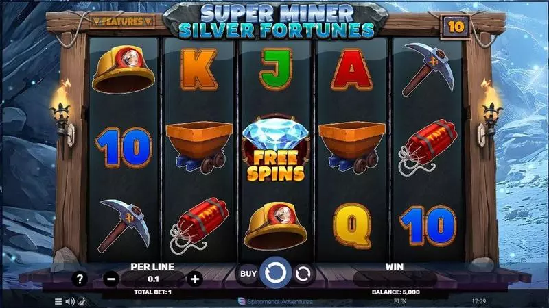 Super Miner – Silver Fortunes Spinomenal 5 Reel 10 Line