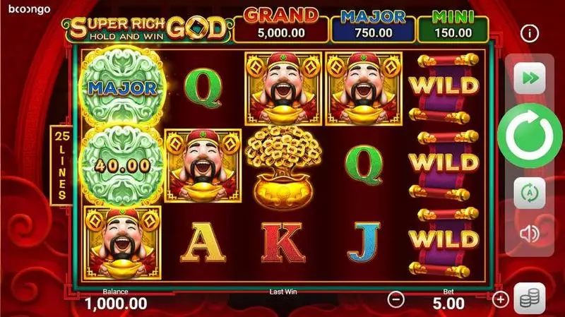 Super Rich God: Hold and Win Booongo 5 Reel 25 Line