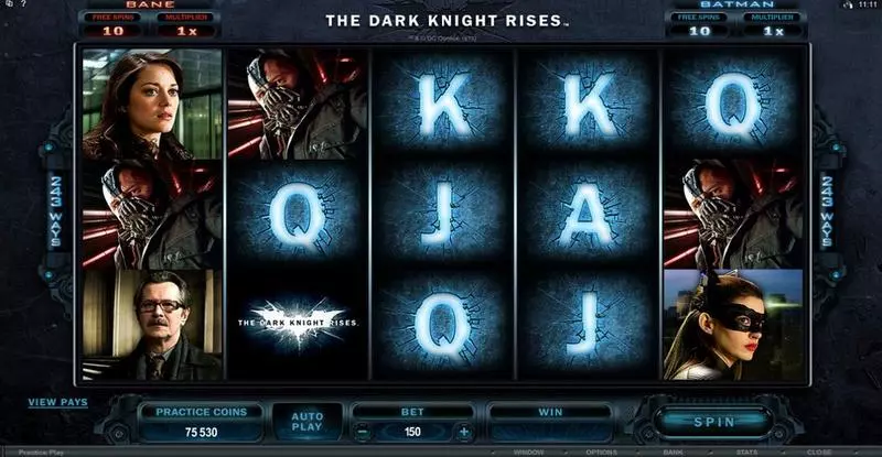 The Dark Knight Rises Microgaming 5 Reel 243 Line