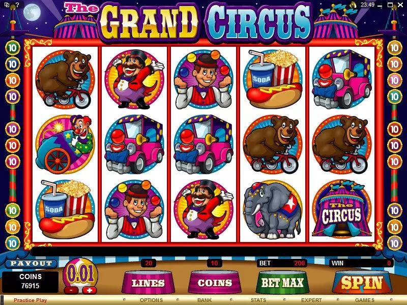 The Grand Circus Microgaming 5 Reel 20 Line