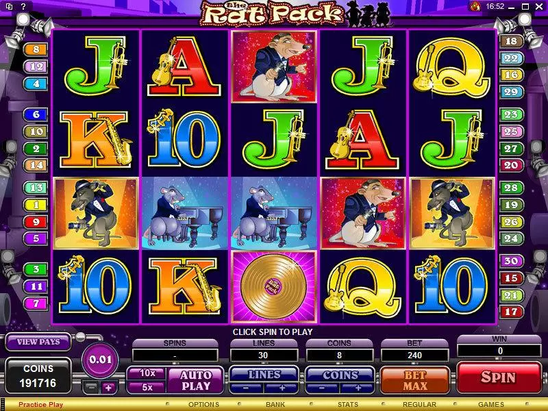 The Rat Pack Microgaming 5 Reel 30 Line