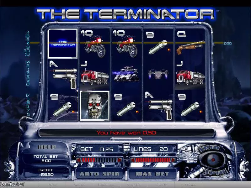 The Terminator bwin.party 5 Reel 20 Line