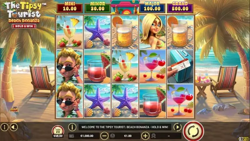 The Tipsy Tourist - Beach Bonanza - Hold & Win BetSoft 5 Reel 