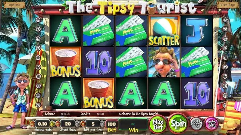 The Tipsy Tourist BetSoft 5 Reel 20 Line