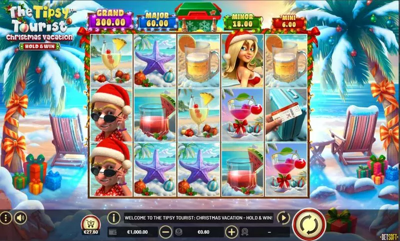 The Tipsy Tourist - Christmas Vacation BetSoft 5 Reel 20 Line