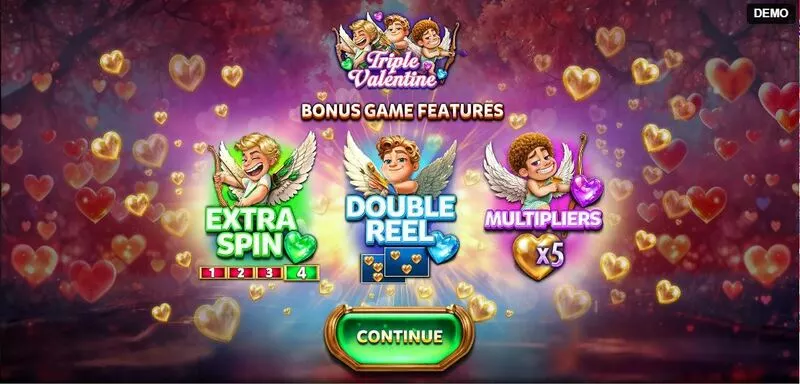 Triple Valentine Red Rake Gaming 5 Reel 10 Line