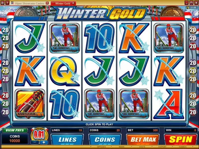 Winter Gold Microgaming 5 Reel 15 Line