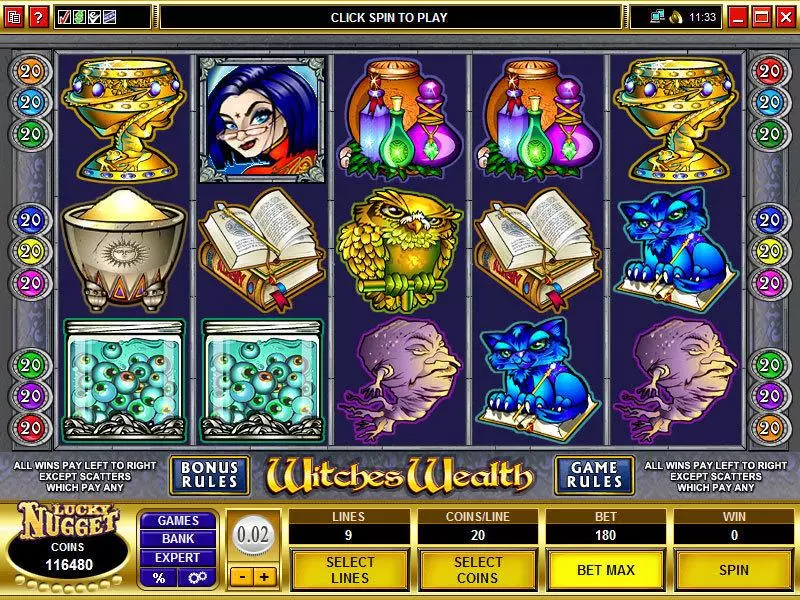 Witches Wealth Microgaming 5 Reel 9 Line