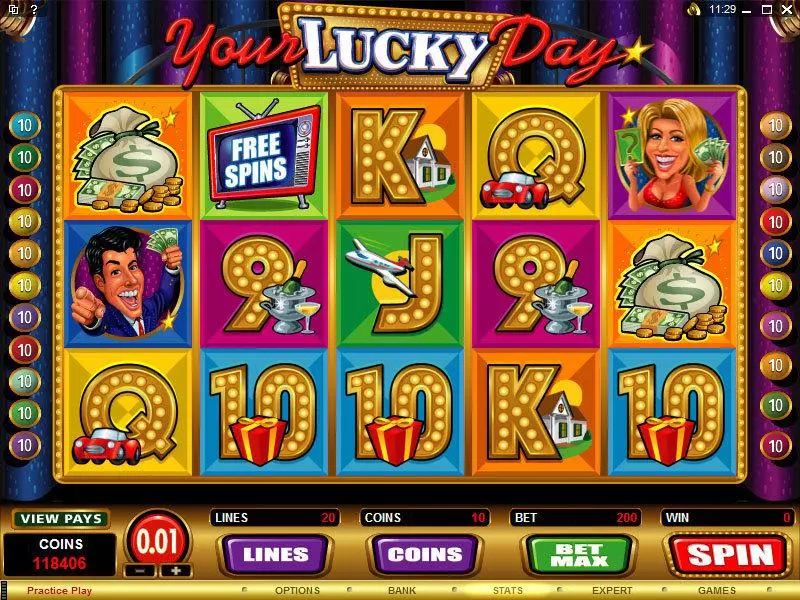 Your Lucky Day Microgaming 5 Reel 20 Line