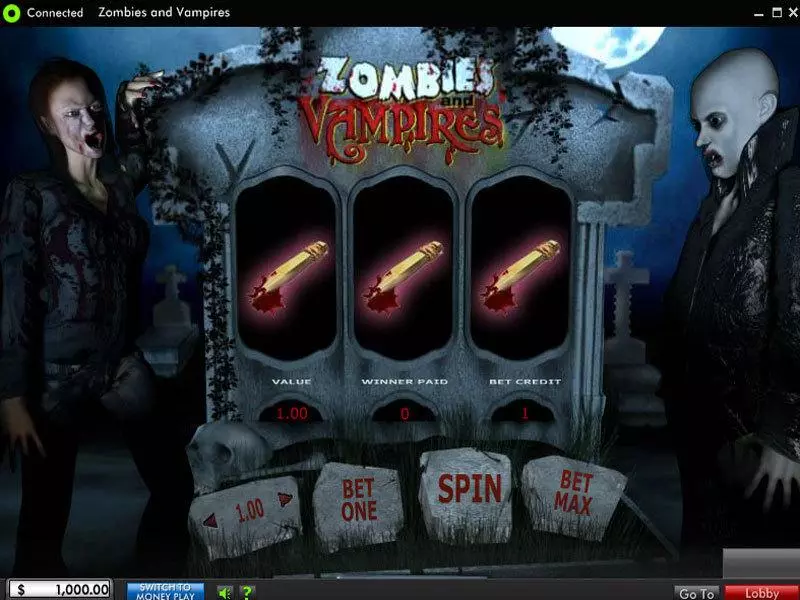 Zombies and Vampires 888 3 Reel 1 Line